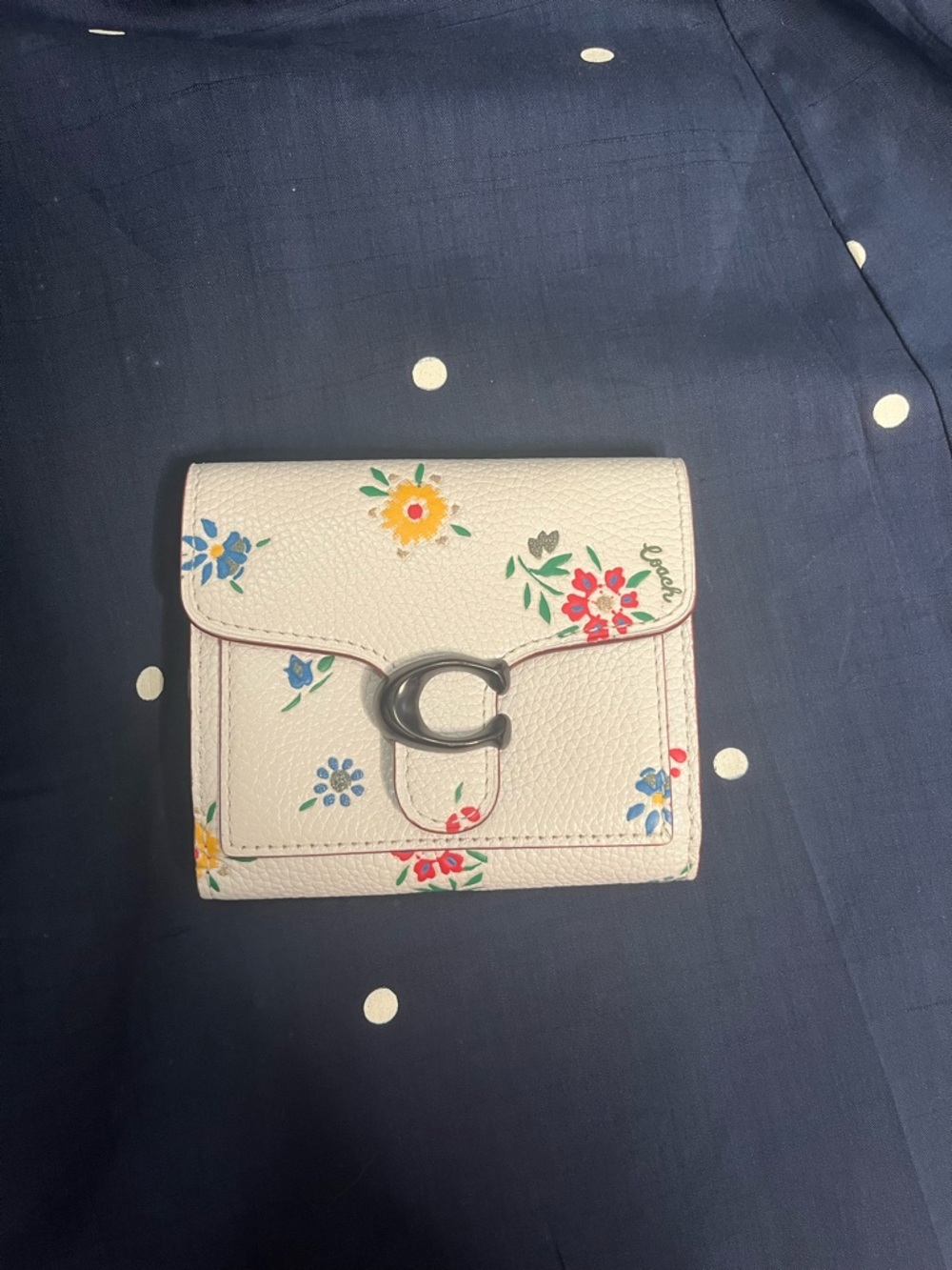 Coach Tabby Wildflower Print Floral Chalk Multi Small Wallet